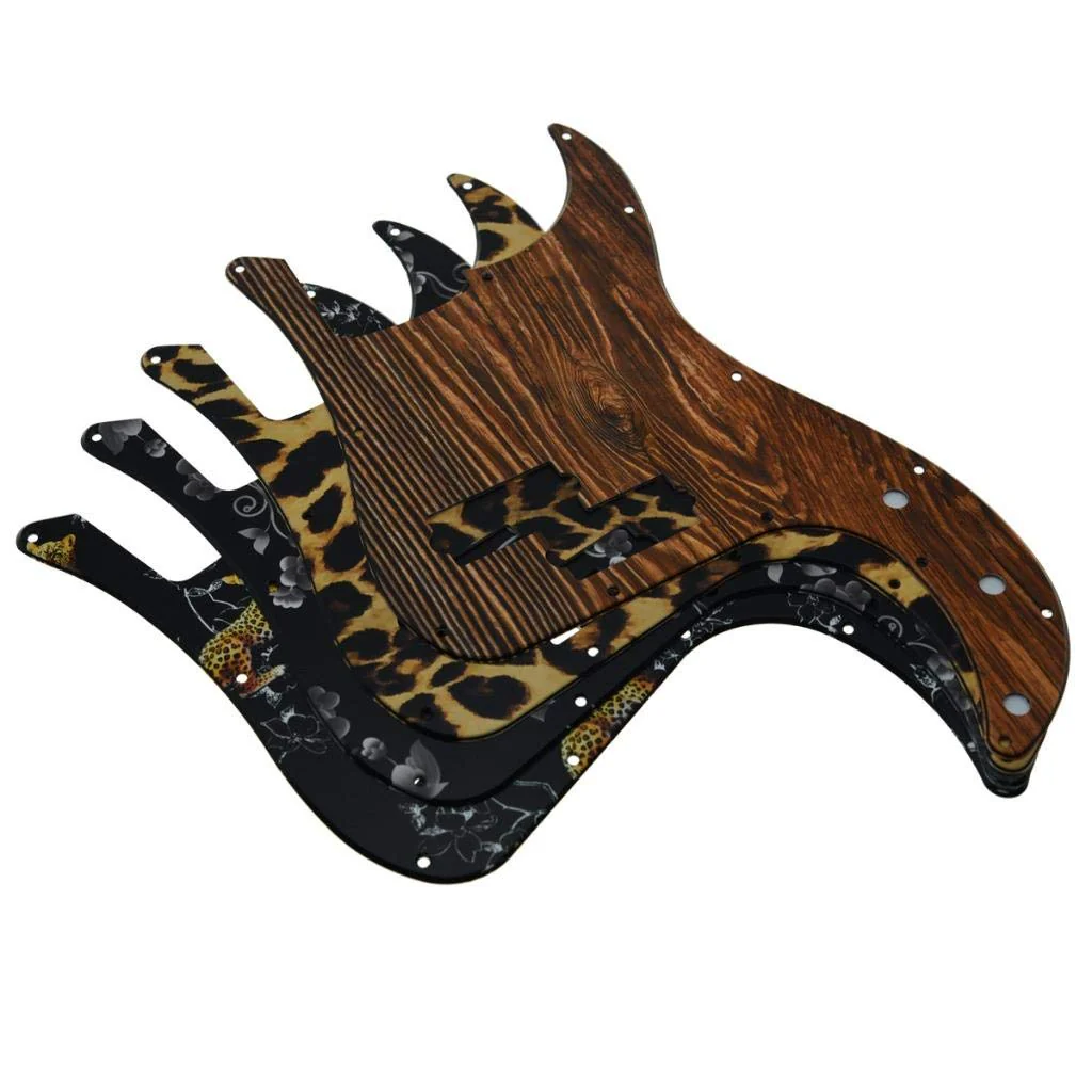 KAISH 13 Hole 3D Printed Plastic P Bass Pickguard Bass Scratch Plate PB Pick Guard for USA/Mexico Precision P Bass Wood Pattern - Image 3