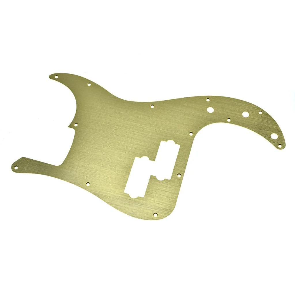 KAISH 13-Hole Metal Aluminium Anodized P Bass Style Pickguard American Modern Style Standard Bass Pick Guard for Precision P Bass Gold Right Handed Version - Image 3