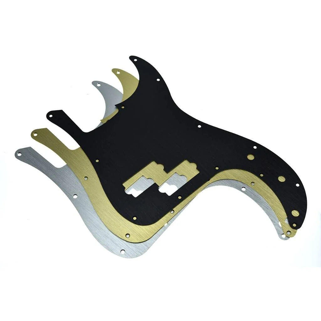 KAISH 13-Hole Metal Aluminium Anodized P Bass Style Pickguard American Modern Style Standard Bass Pick Guard for Precision P Bass Gold Right Handed Version - Image 5
