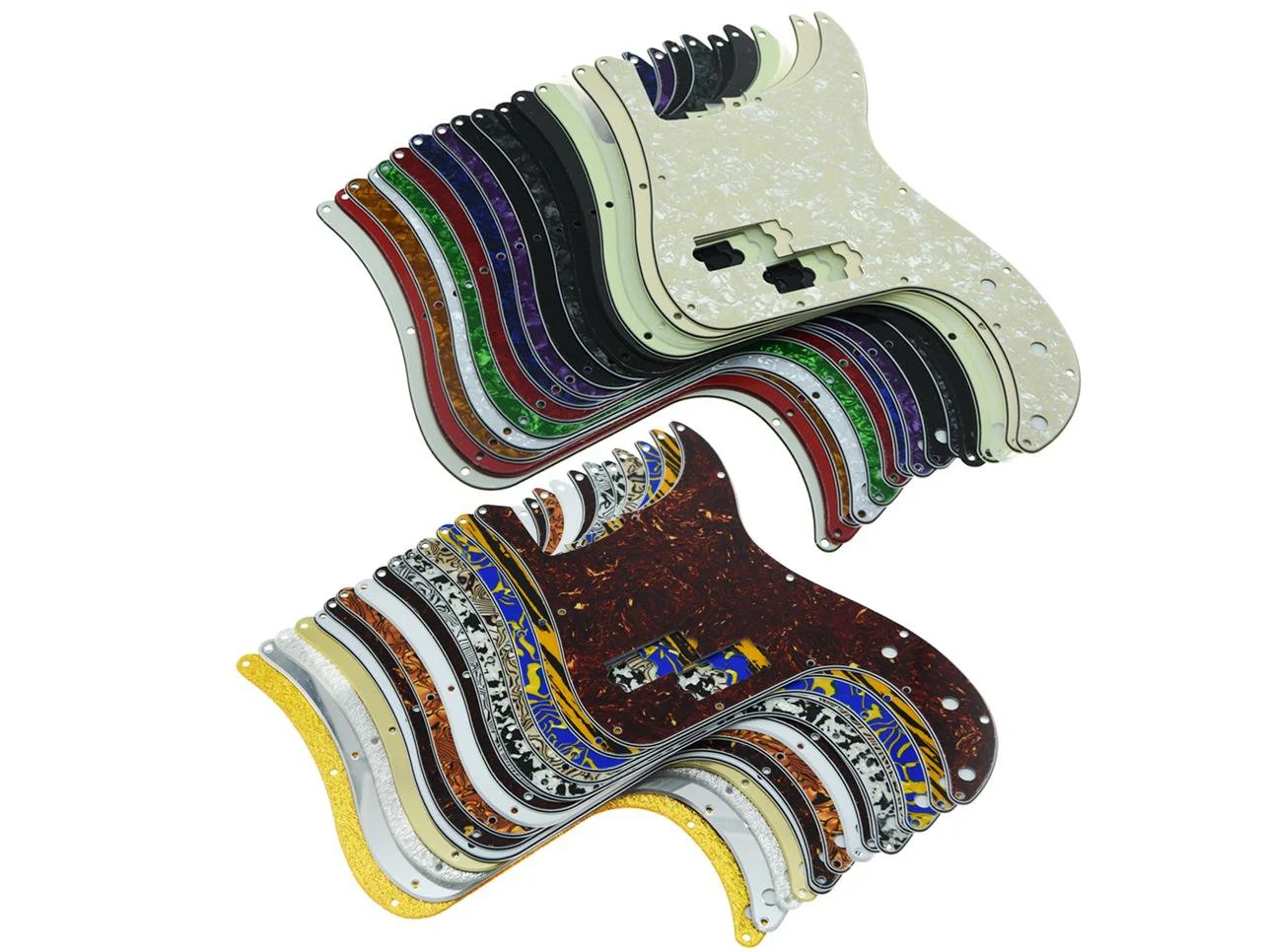 KAISH 13 Hole P Bass Style Pickguard PB Scratch Plate Bass Pickguard for USA/Mexico Precision P Bass Black 3 Ply Black 3 Ply (BWB) - Image 5