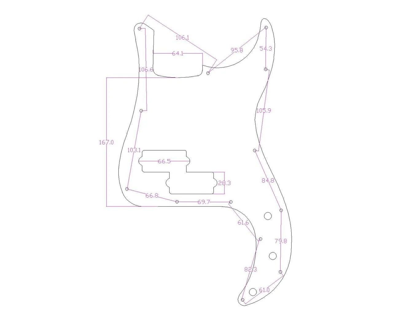KAISH 13 Hole P Bass Style Pickguard PB Scratch Plate Bass Pickguard for USA/Mexico Precision P Bass Silver Mirror Silver Mirror 1 Ply - Image 5