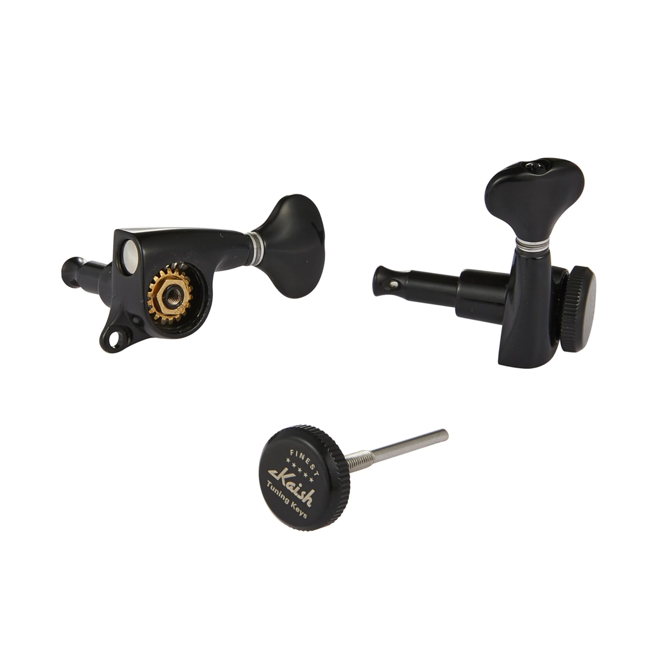 KAISH 18:1 Gear Ratio Guitar Locking Tuners Machine Heads Guitar Locking Tuning Keys Pegs for Strat/Tele/LP/SG most Electric or Acoustic Guitars Black 6 Inline Right Handed - Image 2