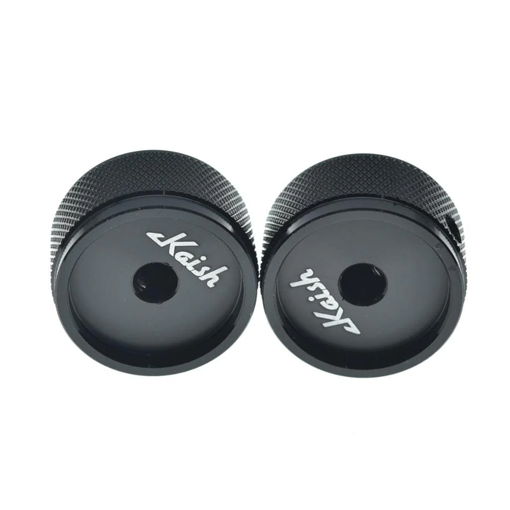 KAISH 2-Pack 1-3/16"(30mm) Diam. Aluminium Potentiometer Knobs 1/4" Universal Metal Pot Knobs with Indicator and Set Screw for AMP Amplifier/Power Amplifier/Preamps Black with Knurl Design - Image 4