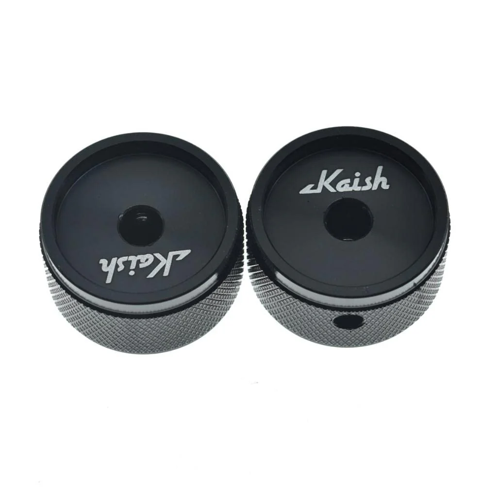 KAISH 2-Pack 1-3/16"(30mm) Diam. Aluminium Potentiometer Knobs 1/4" Universal Metal Pot Knobs with Indicator and Set Screw for AMP Amplifier/Power Amplifier/Preamps Black with Knurl Design - Image 5