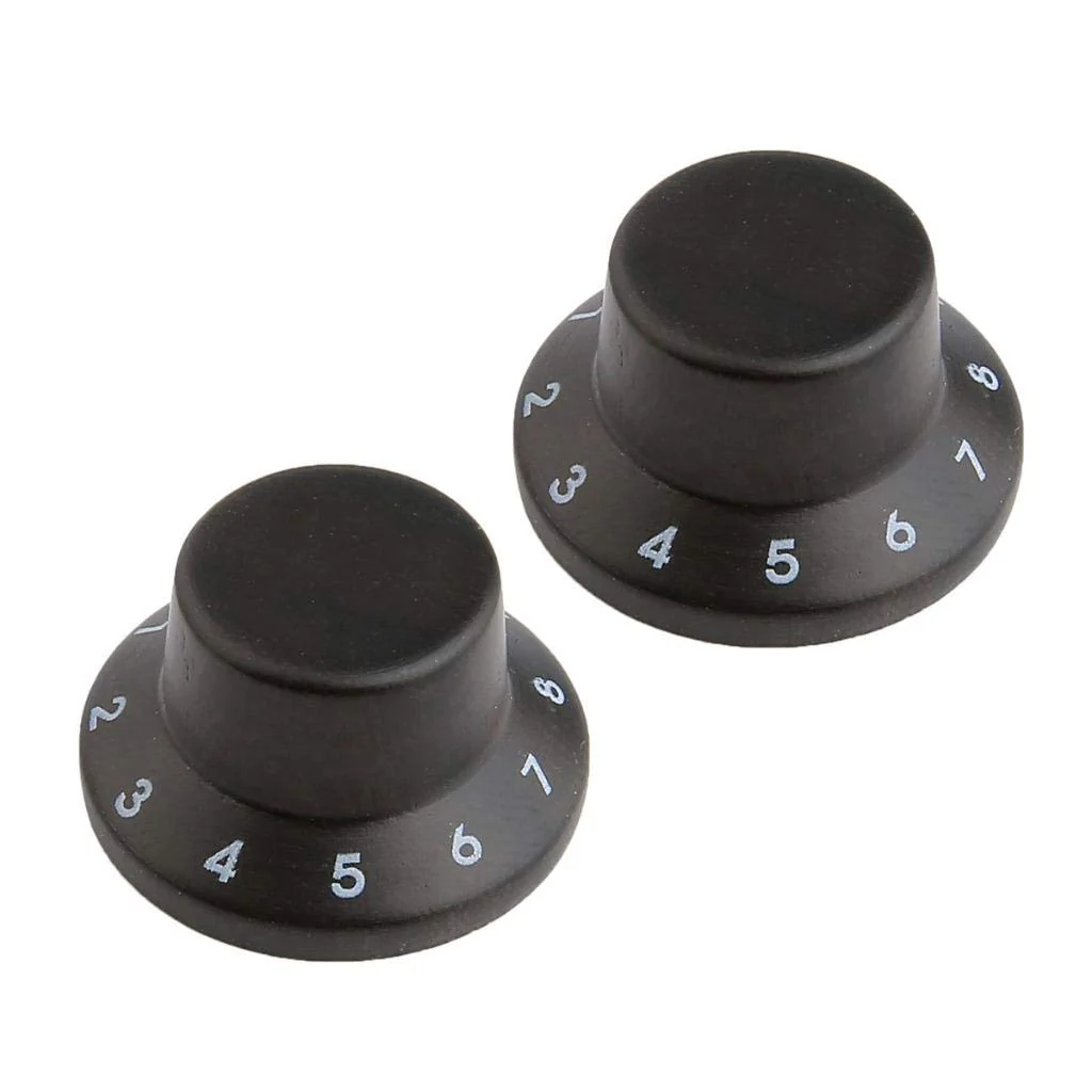 KAISH 2-Pack Wood Knobs LP/Strat Style Bell Knobs Guitar Bass Wood Top Hat Knob with Numbers 1-10 Rose Wood Pack of 2 - Image 2