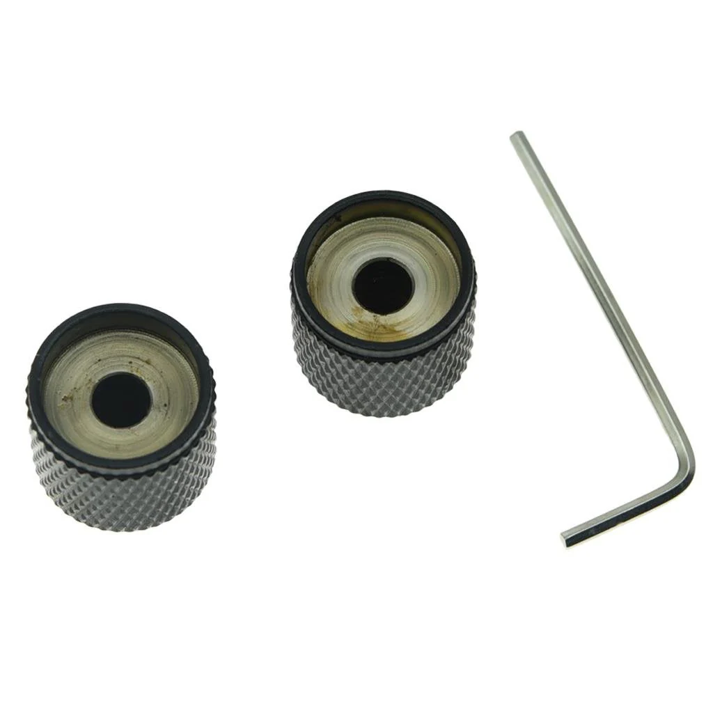 KAISH 2X Import Style Black 20mm Bass Knobs with Set Screw P Bass Knob Dome Knobs for Precision P Bass - Image 4