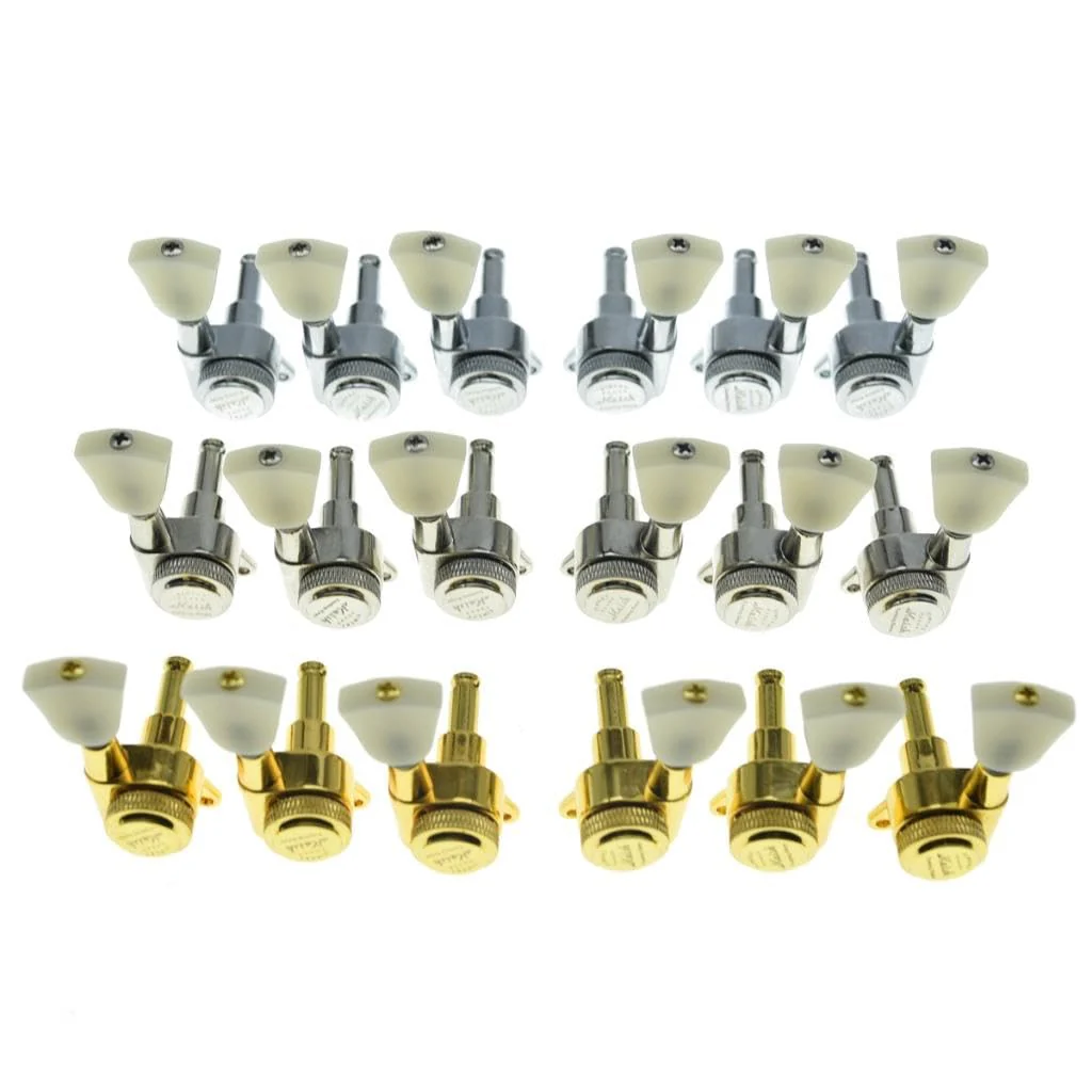 KAISH 3x3 Off White Keystone Locking Tuners 18:1 Guitar Tuning Keys Locking Tuning Machines for LP/Les Paul/SG/ES or Acoustic Guitars Chrome - Image 7