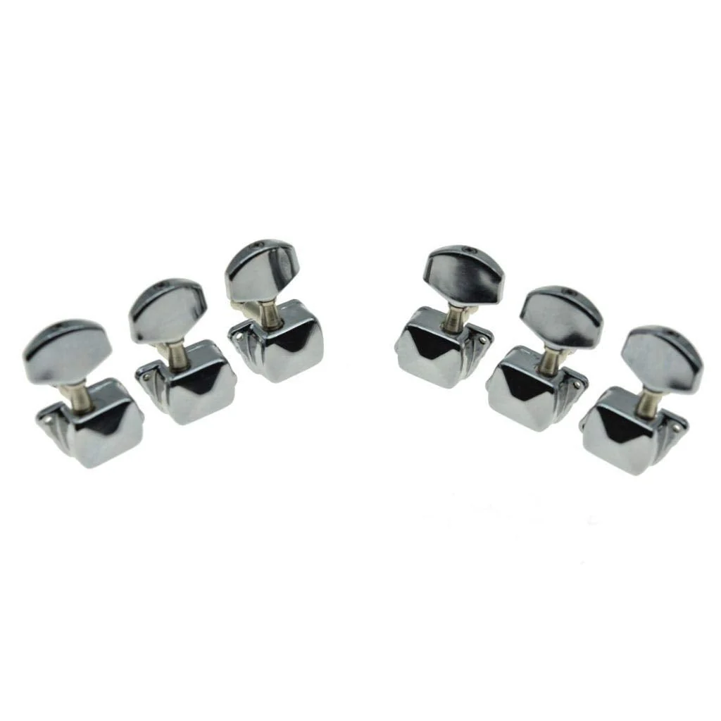 KAISH 3x3 Semi-Closed Guitar Tuning Keys Guitar Tuners Machine Heads for Acoustic or Electric Guitars Chrome - Image 3