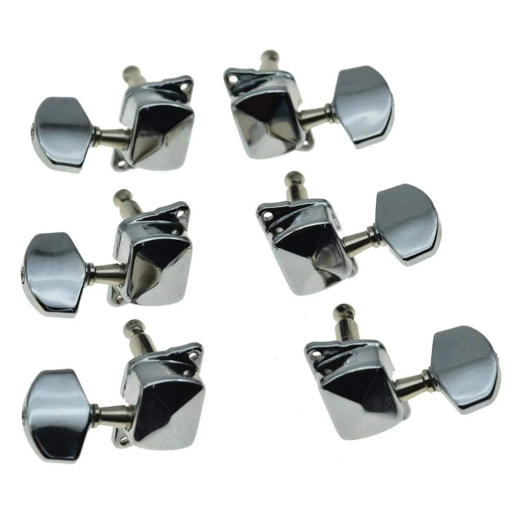 KAISH 3x3 Semi-Closed Guitar Tuning Keys Guitar Tuners Machine Heads for Acoustic or Electric Guitars Chrome - Image 4