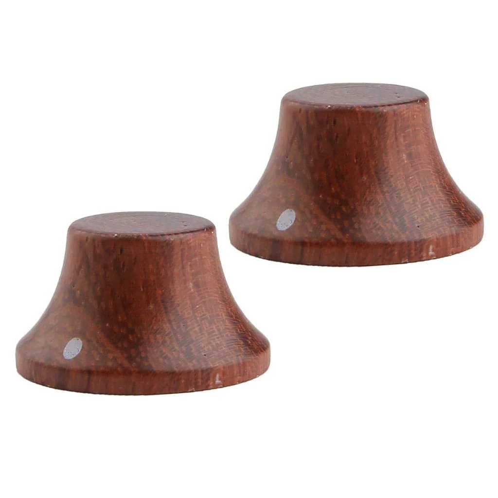 KAISH 4-Pack Wood Knobs LP/Strat Style Bell Knobs Guitar Bass Top Hat Wood Knob with Indicator Dot Bubinga Wood Pack of 4 - Image 3