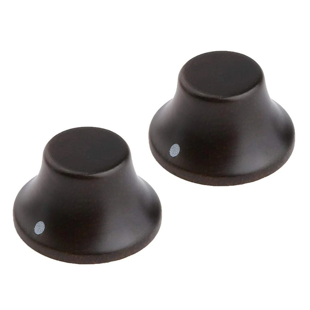 KAISH 4-Pack Wood Knobs LP/Strat Style Bell Knobs Guitar Bass Top Hat Wood Knob with Indicator Dot Rose Wood Pack of 4 - Image 2