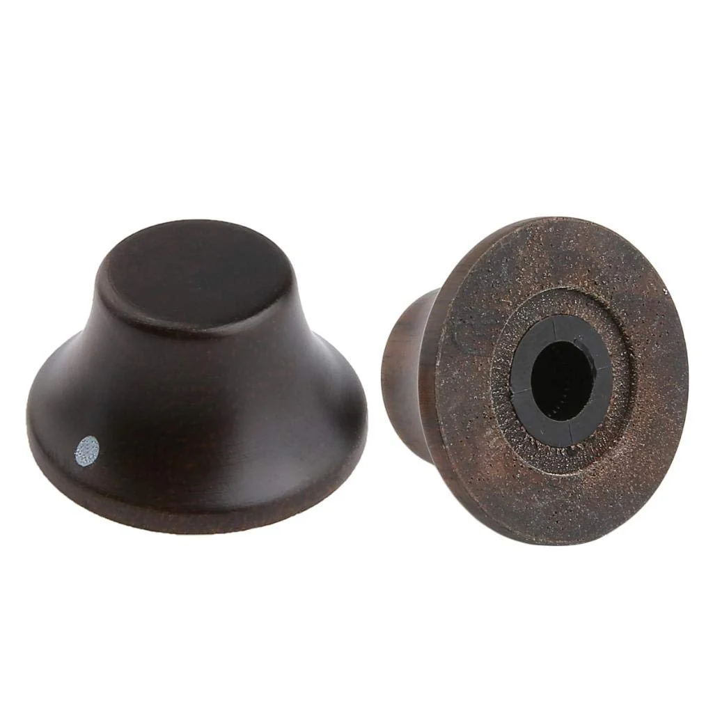 KAISH 4-Pack Wood Knobs LP/Strat Style Bell Knobs Guitar Bass Top Hat Wood Knob with Indicator Dot Rose Wood Pack of 4 - Image 4