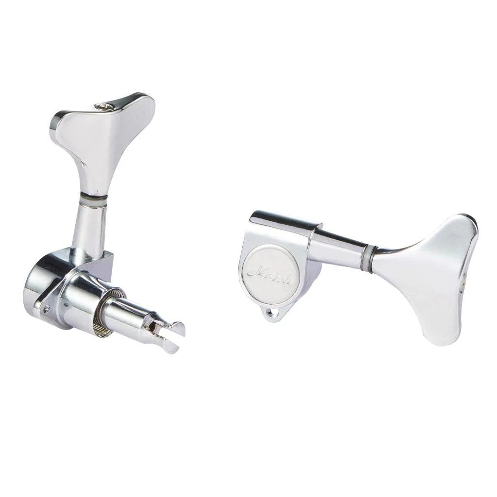 KAISH 4 String 18:1 Sealed Bass Tuners Bass Guitar Tuning Keys Tuning Machine Heads for Ibanez/Yamaha Style Acoustic/Electric Bass Chrome 4 String 4R - Image 2