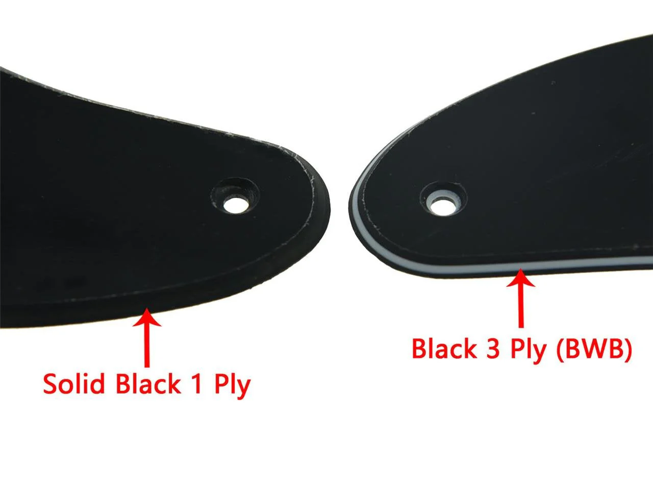 KAISH 4 String J Bass Style Pickguard Bass Pick Guard Scratch Plate for USA/Mexico Jazz J Bass Black 3 Ply Black 3 Ply (BWB) - Image 4
