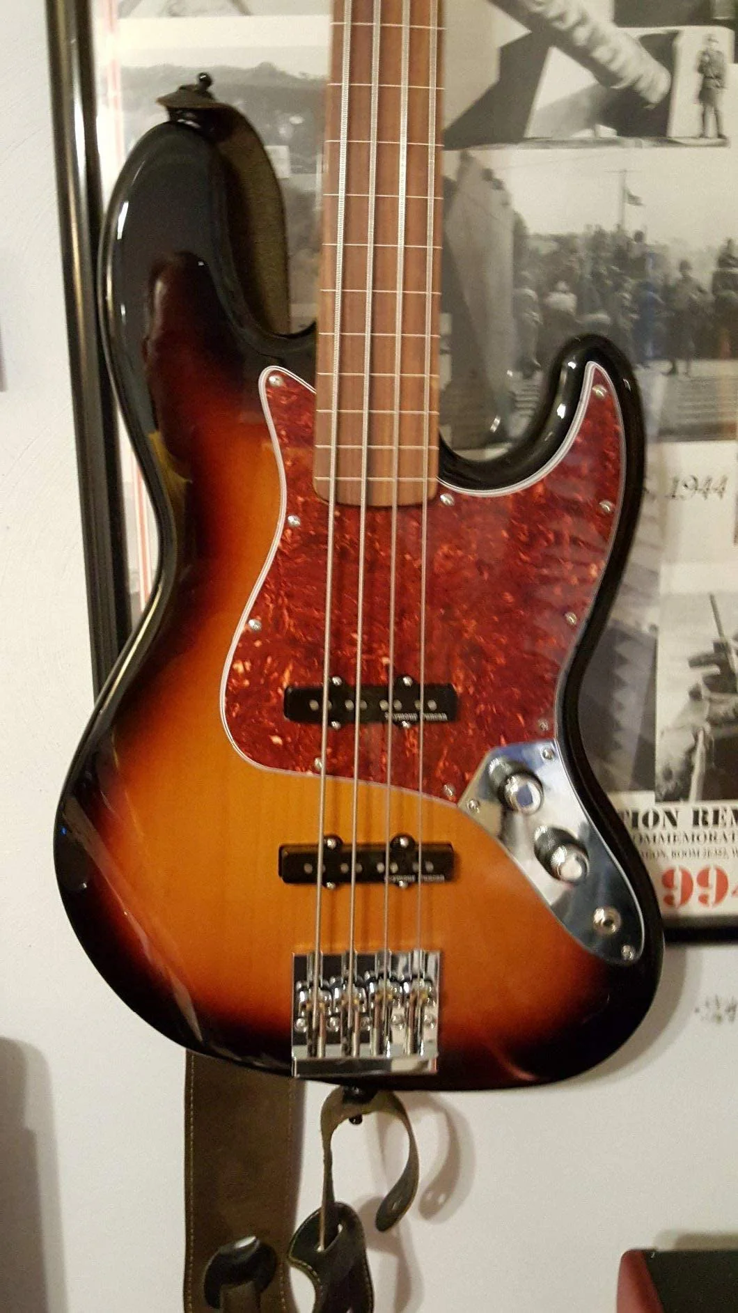 KAISH 4 String J Bass Style Pickguard Bass Pick Guard Scratch Plate for USA/Mexico Jazz J Bass Vintage Tortoise - Image 5