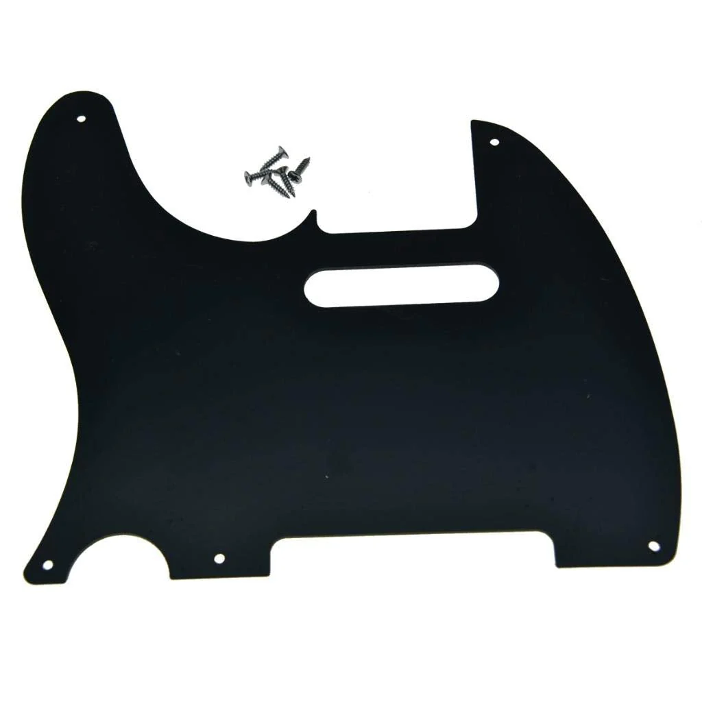 KAISH 5 Hole Vintage Tele Style Guitar Pickguard TL Pick Guard Scratch Plate for USA/Mexico Tele/Telecaster Matte Black 1 Ply - Image 2