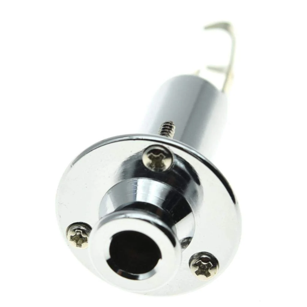 KAISH 6.35mm Acoustic Electric Guitar Bass Mono Endpin Output Jack Strap Button Jack Socket Chrome - Image 4