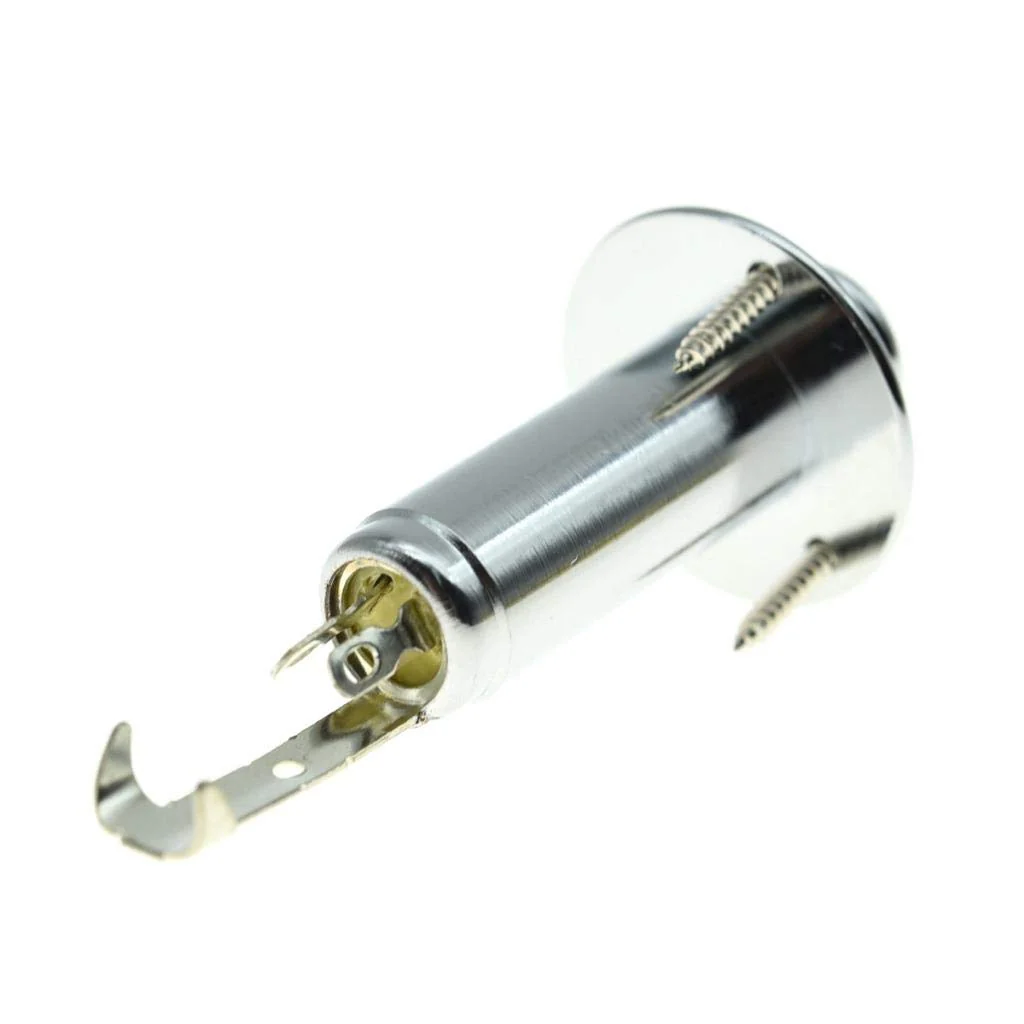 KAISH 6.35mm Acoustic Electric Guitar Bass Mono Endpin Output Jack Strap Button Jack Socket Chrome - Image 5