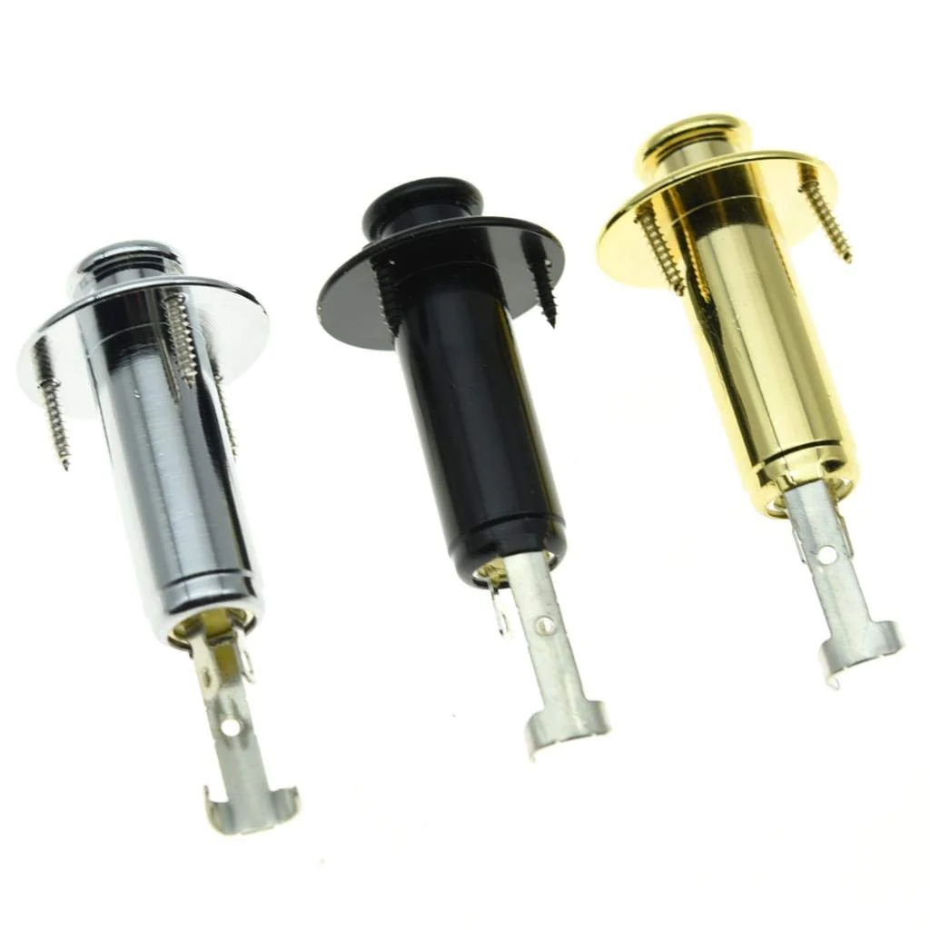 KAISH 6.35mm Acoustic Electric Guitar Bass Mono Endpin Output Jack Strap Button Jack Socket Chrome - Image 7