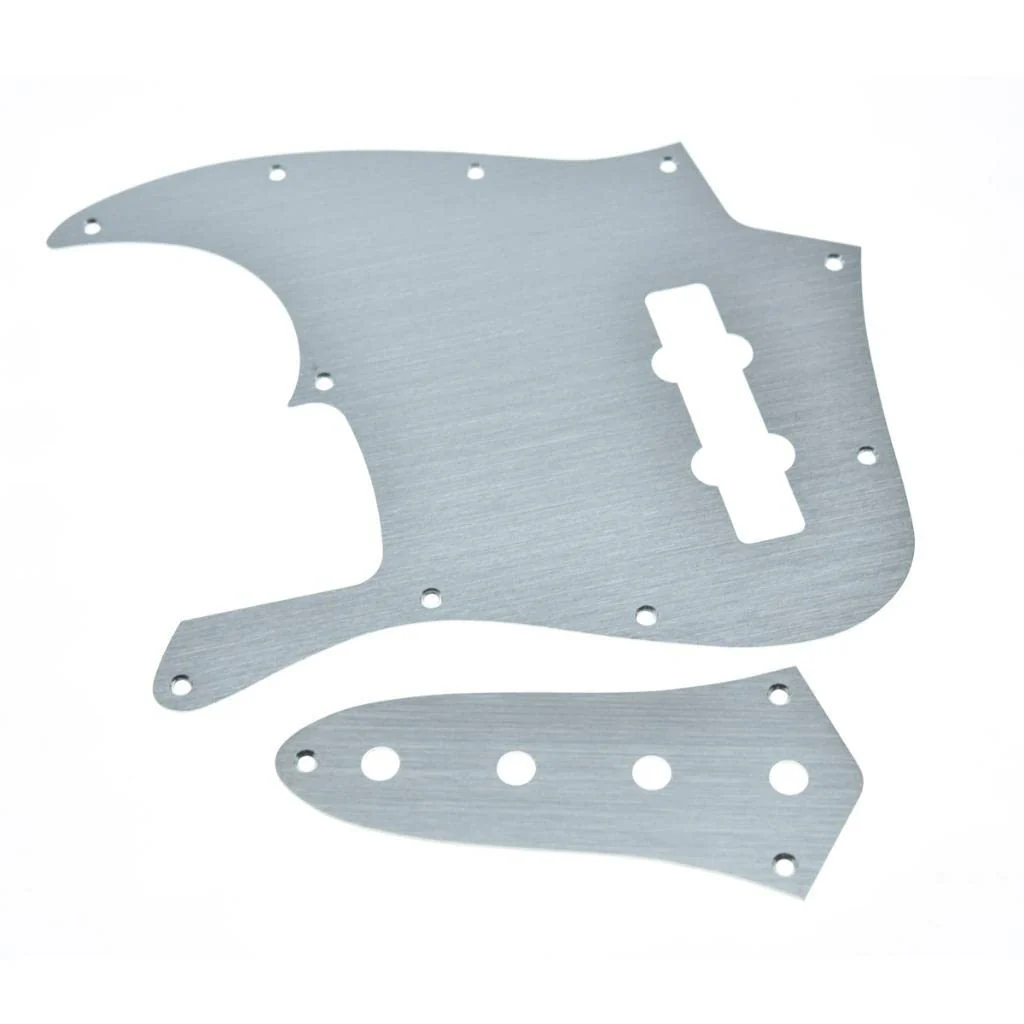KAISH Aluminum Anodized 4 String Jazz J Bass Pickguard with Metal JB Control Plate and Screws for American/Mexican FD Jazz Bass Silver Pickguard with Control Plate Silver-2 - Image 4