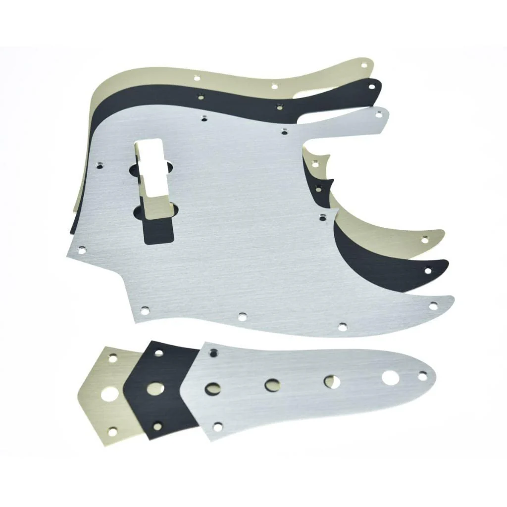 KAISH Aluminum Anodized 4 String Jazz J Bass Pickguard with Metal JB Control Plate and Screws for American/Mexican FD Jazz Bass Silver Pickguard with Control Plate Silver-2 - Image 8