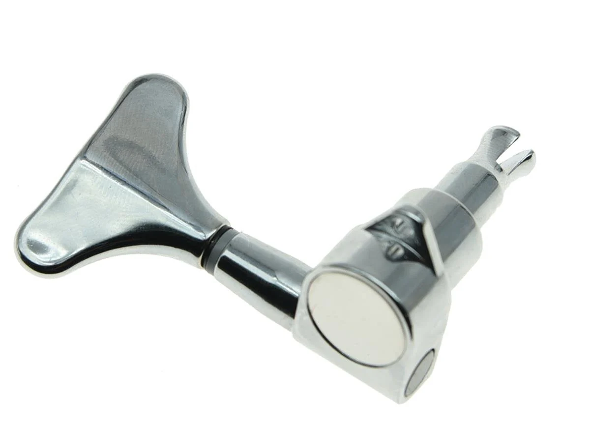 KAISH Chrome 2+3 Sealed Bass Tuners 2L3R Tuning Keys Pegs 5 String Bass Guitar Machine Heads 2L3R Chrome - Image 4