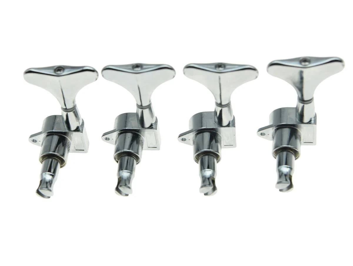 KAISH Chrome Right Handed Sealed Bass Tuners Tuning Pegs Keys 4 String Bass Guitar Machine Heads - Image 3