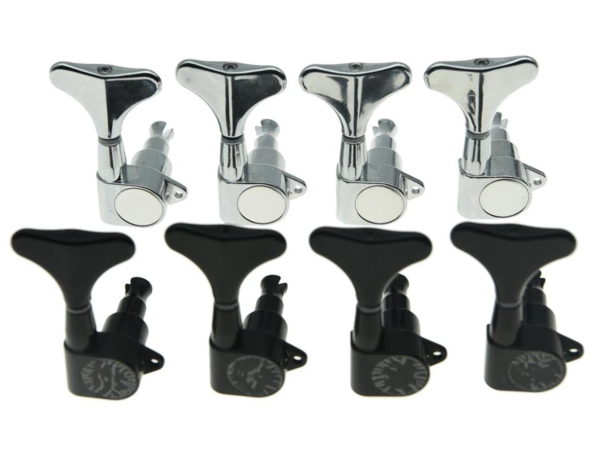 KAISH Chrome Right Handed Sealed Bass Tuners Tuning Pegs Keys 4 String Bass Guitar Machine Heads - Image 6