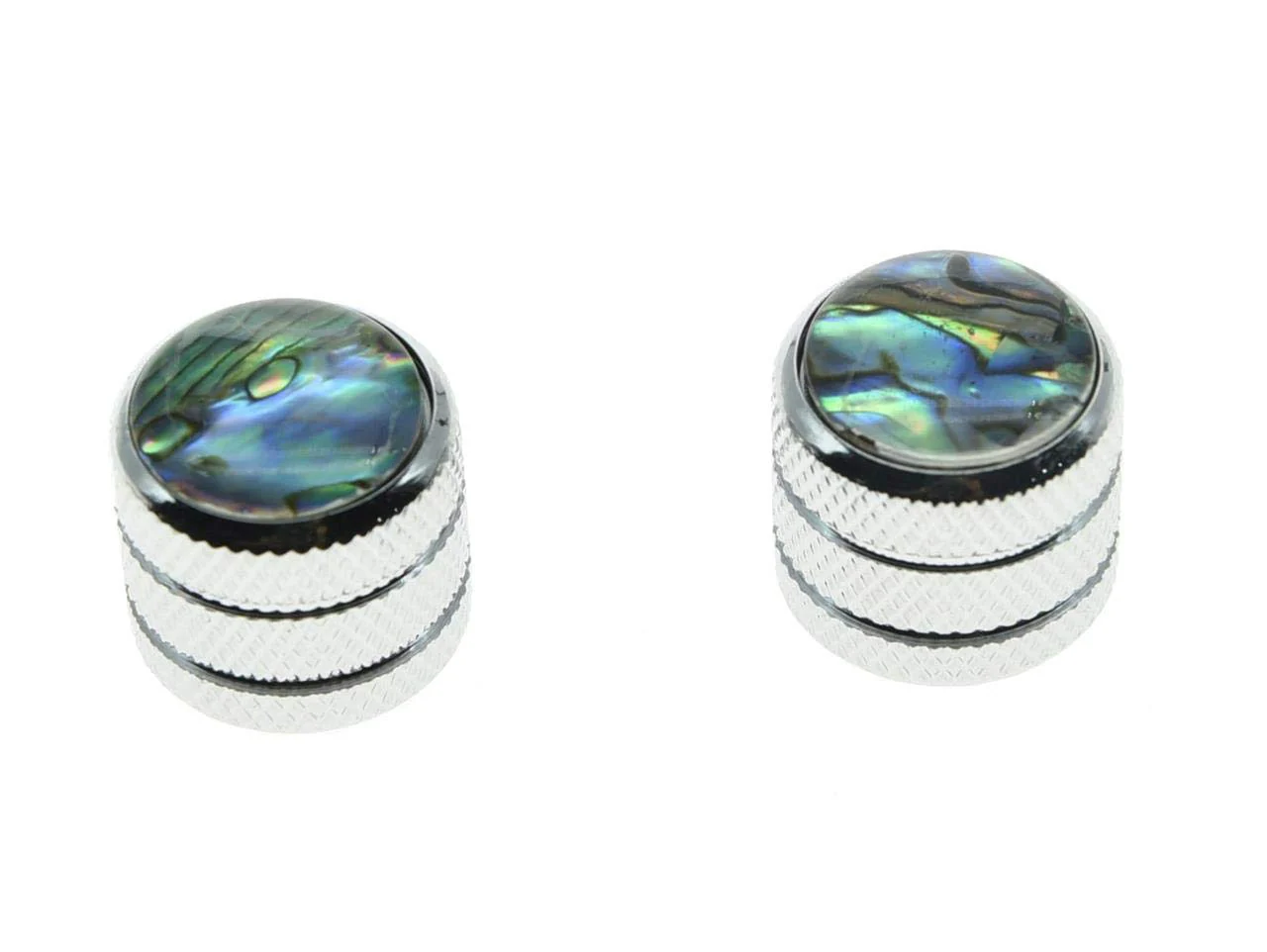 KAISH Chrome Set of 2 Push on Fit Abalone Top Guitar Knobs Dome Knobs Bass Knob for Tele/Telecaster - Image 4