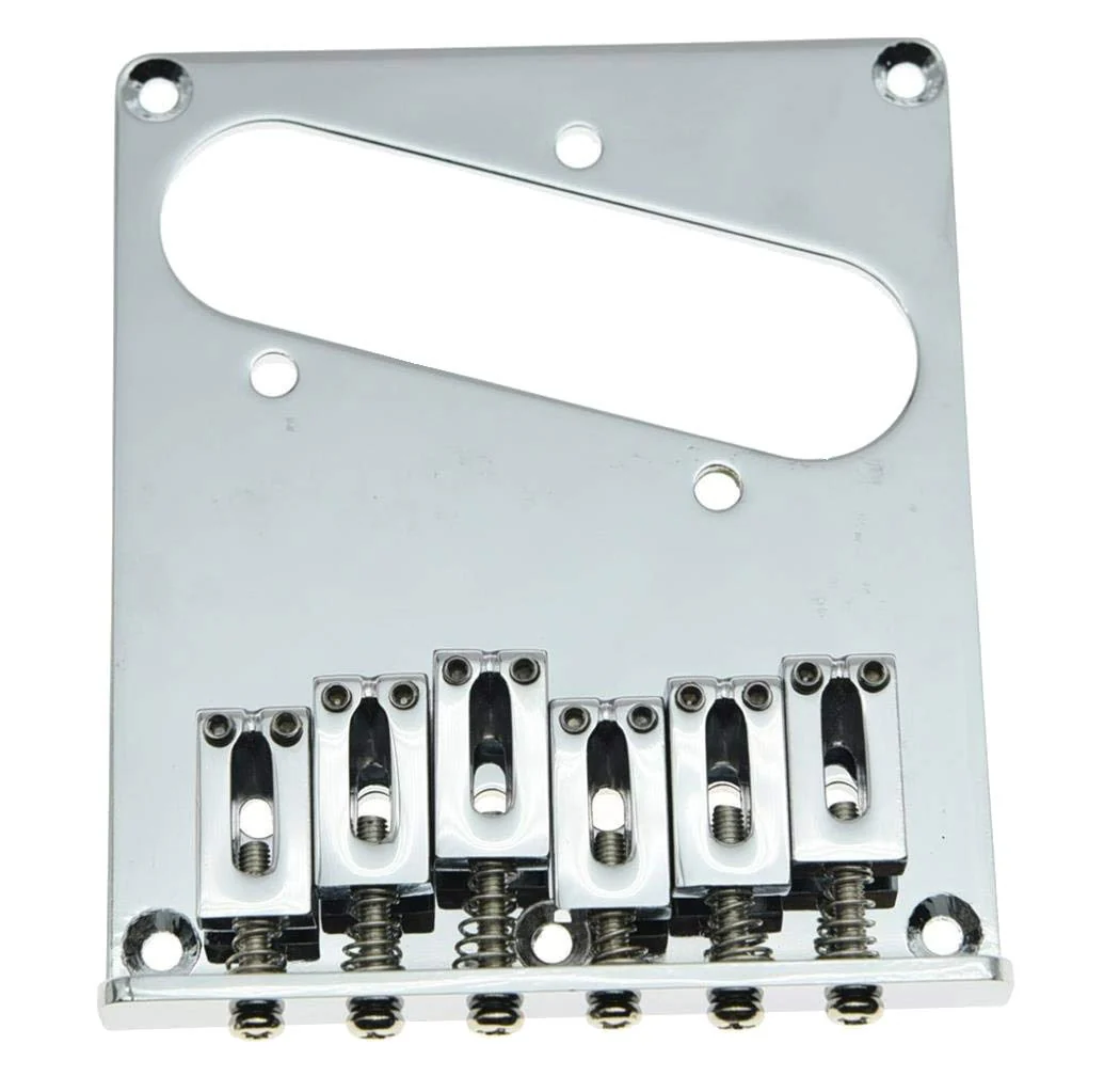 KAISH Chrome Tele Single Coil Bridge Guitar Bridge for Telecaster/Tele Guitar Single Bridge Chrome2/Roller Saddles - Image 2