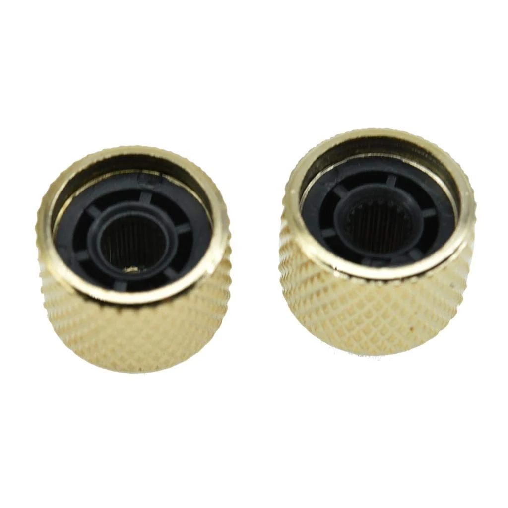 KAISH Gold Large Size 2pcs Push on Fit Abalone Top Dome Knobs Abalone Inserts Import Style Guitar Bass Knobs for Precision P Bass or Tele Guitars - Image 5