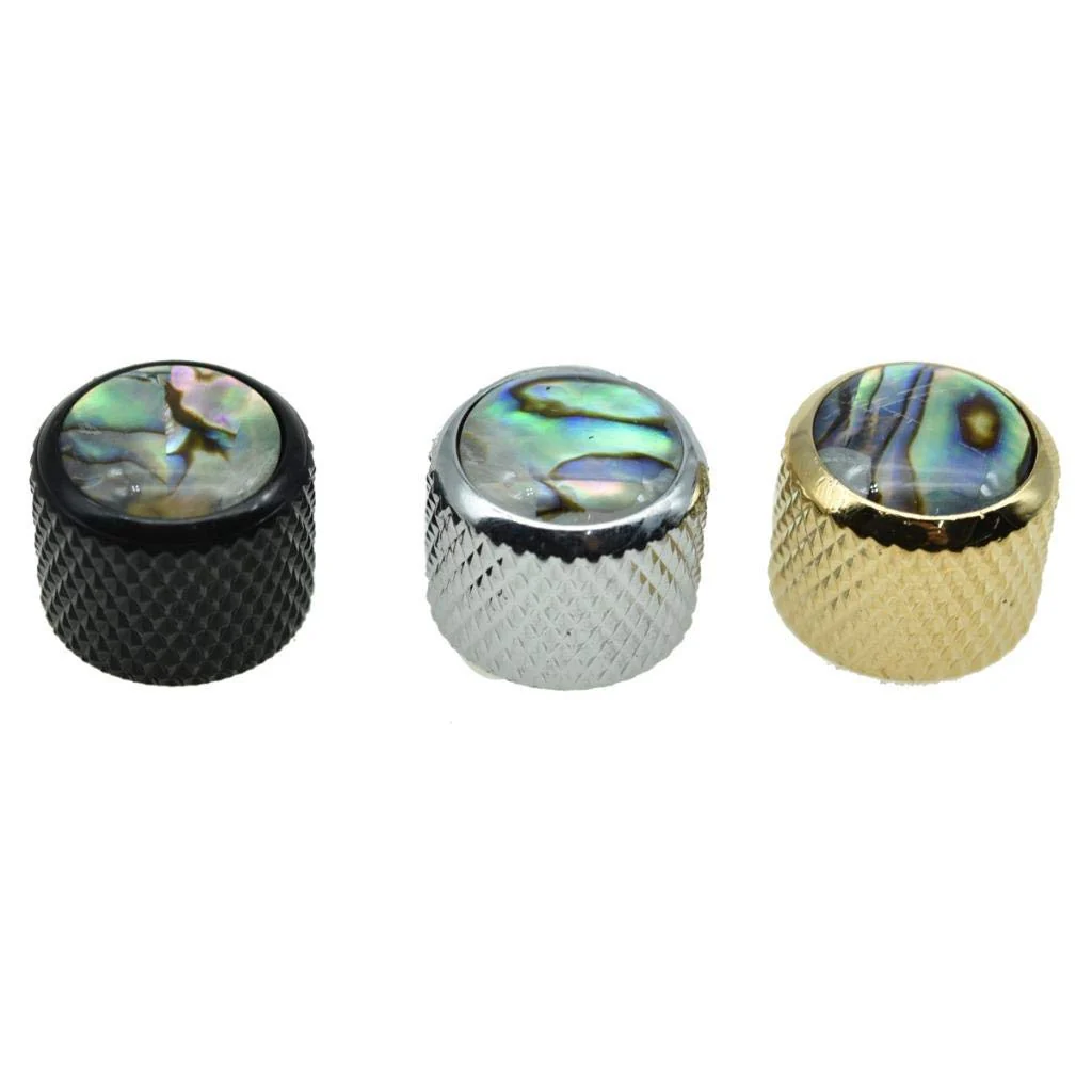 KAISH Gold Large Size 2pcs Push on Fit Abalone Top Dome Knobs Abalone Inserts Import Style Guitar Bass Knobs for Precision P Bass or Tele Guitars - Image 7