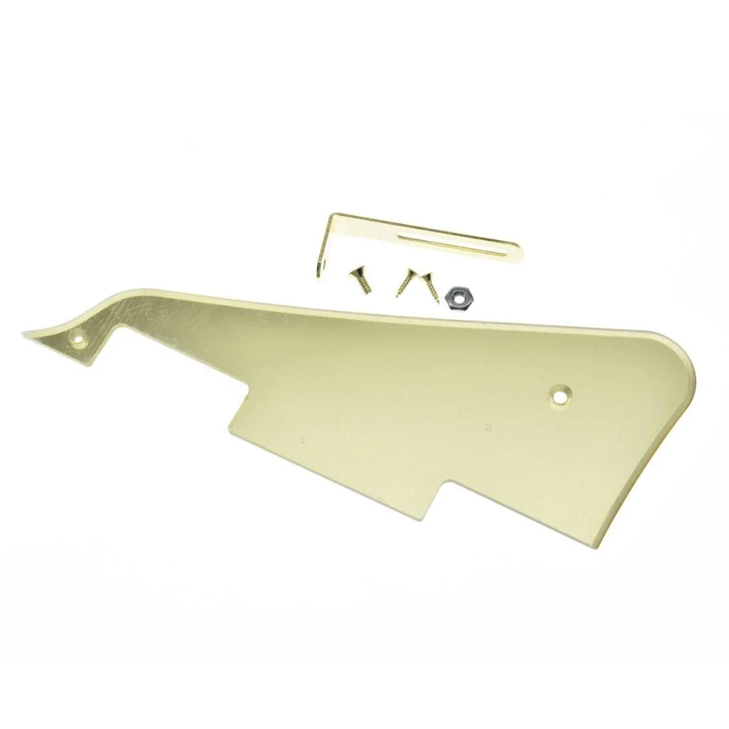 KAISH Gold Mirror 1 Ply LP Guitar Pickguard with Gold Stainless Steel Bracket and Steel Mounting Screws for USA Les Paul Gold Bracket - Image 4
