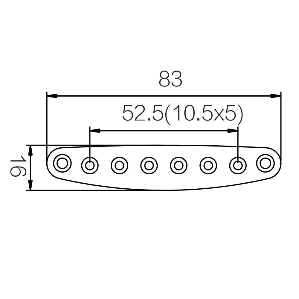KAISH Guitar Bridge String Thru Body Ferrule Plate Guitar String Ferrules String Bushing Plate for Electric Guitar Black - Image 2