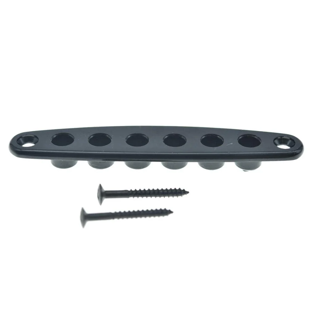 KAISH Guitar Bridge String Thru Body Ferrule Plate Guitar String Ferrules String Bushing Plate for Electric Guitar Black - Image 3