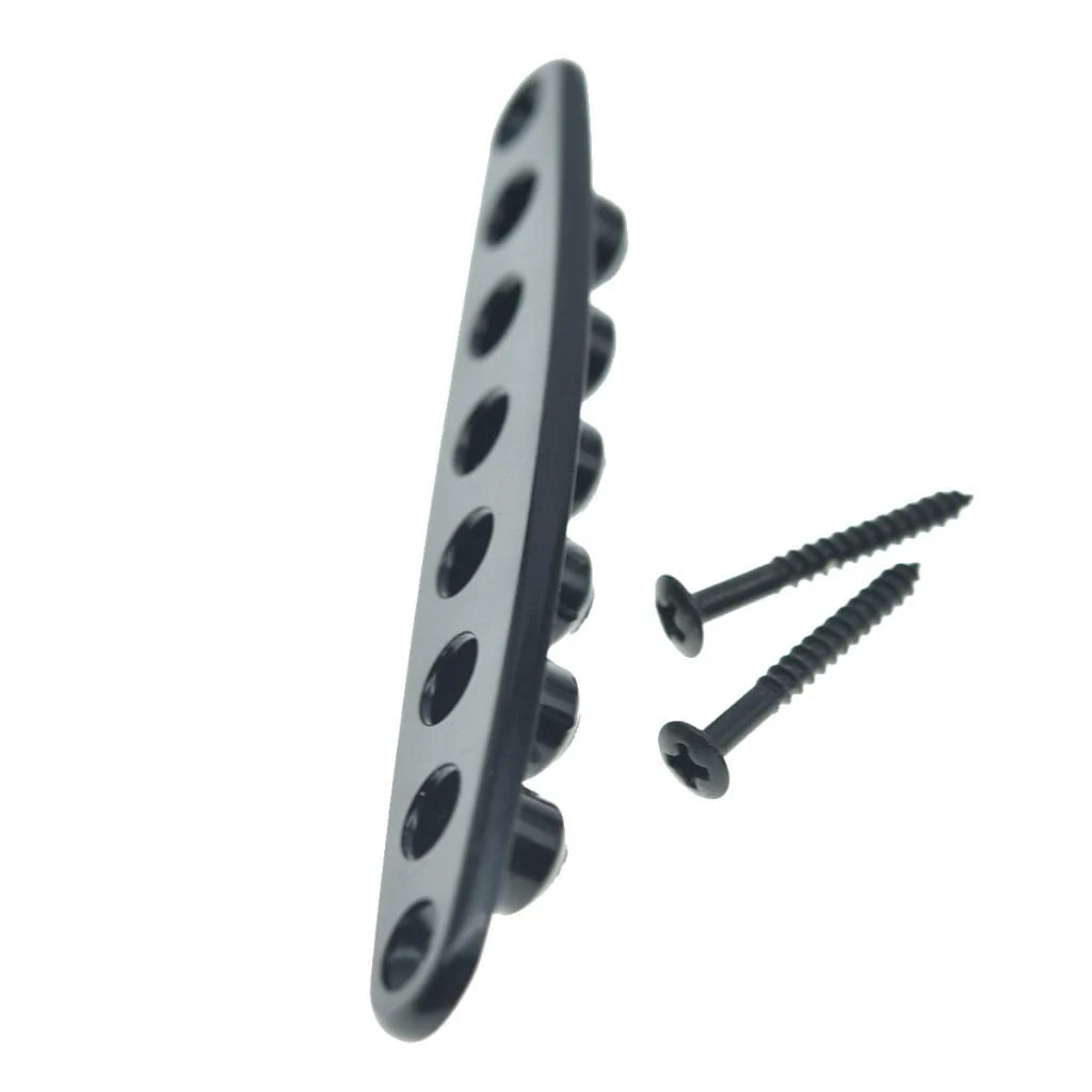 KAISH Guitar Bridge String Thru Body Ferrule Plate Guitar String Ferrules String Bushing Plate for Electric Guitar Black - Image 4