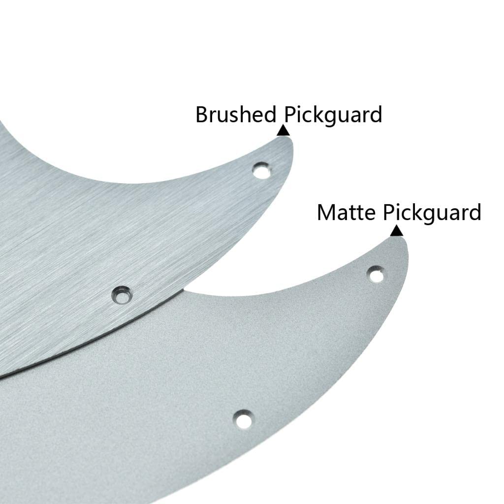 KAISH Matte Aluminium Jazz Bass Style Pickguard Metal Anodized J Bass Pick Guard Scratch Plate for American/Mexican Jazz J Bass Matte Silver - Image 2