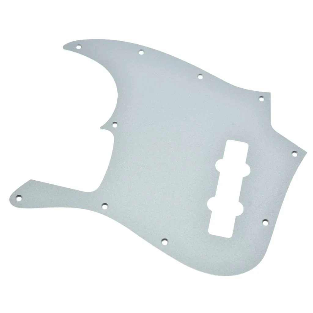KAISH Matte Aluminium Jazz Bass Style Pickguard Metal Anodized J Bass Pick Guard Scratch Plate for American/Mexican Jazz J Bass Matte Silver - Image 4