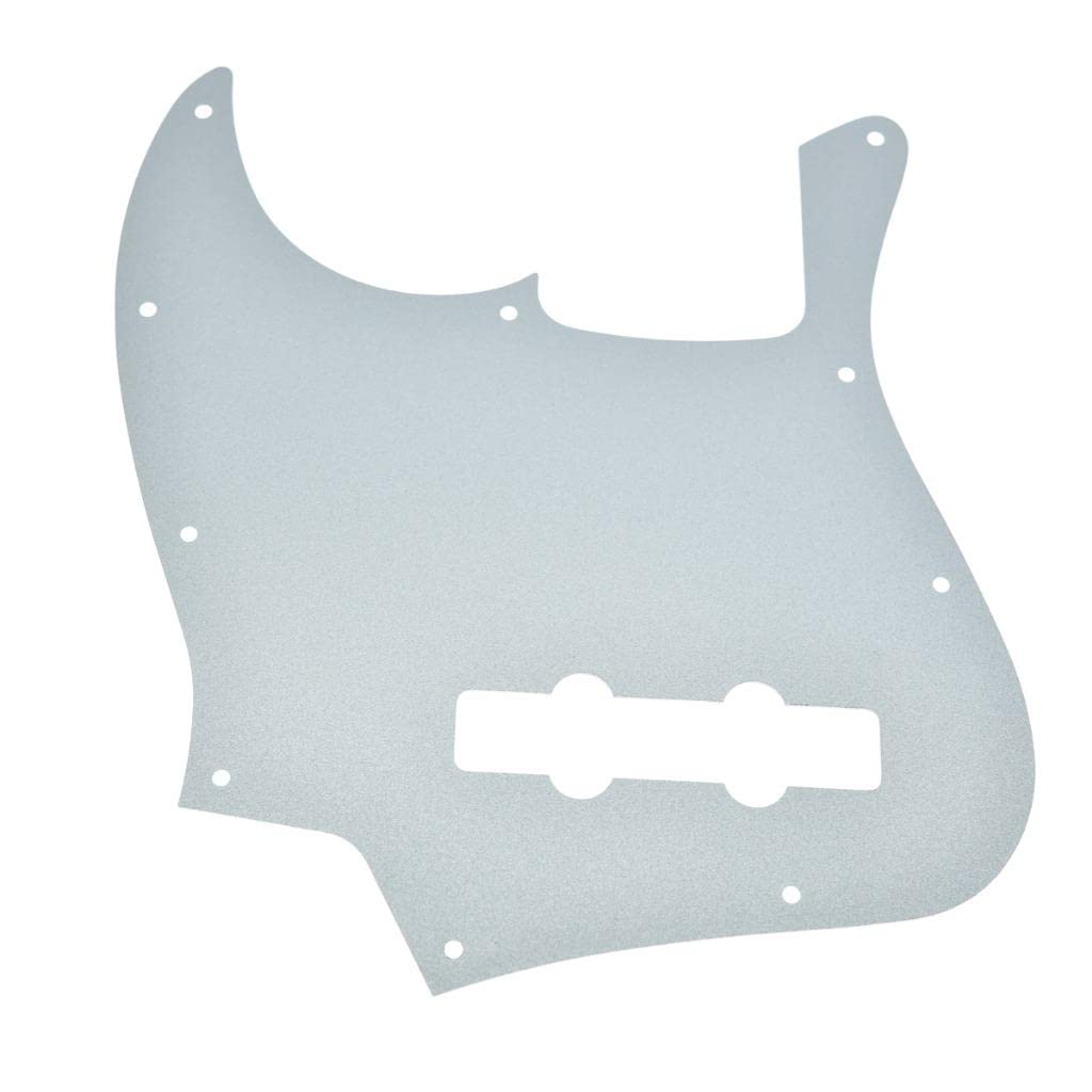 KAISH Matte Aluminium Jazz Bass Style Pickguard Metal Anodized J Bass Pick Guard Scratch Plate for American/Mexican Jazz J Bass Matte Silver - Image 5