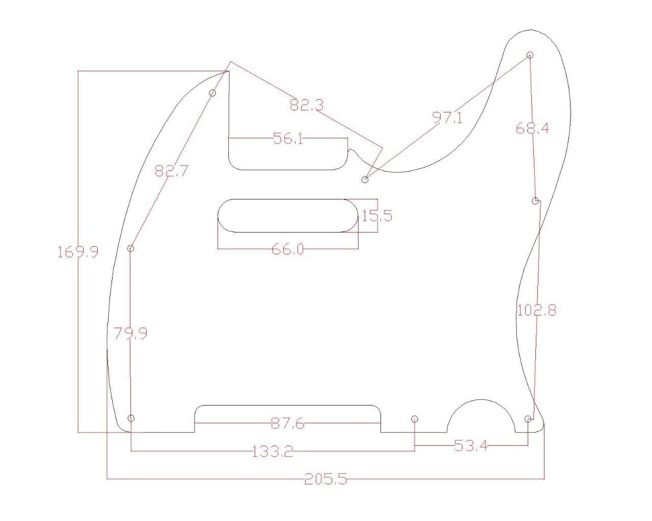 KAISH Metal Aluminum Anodized Tele Pickguard with Metal Control Plate and Screws for American/Mexican Telecaster Black - Image 2