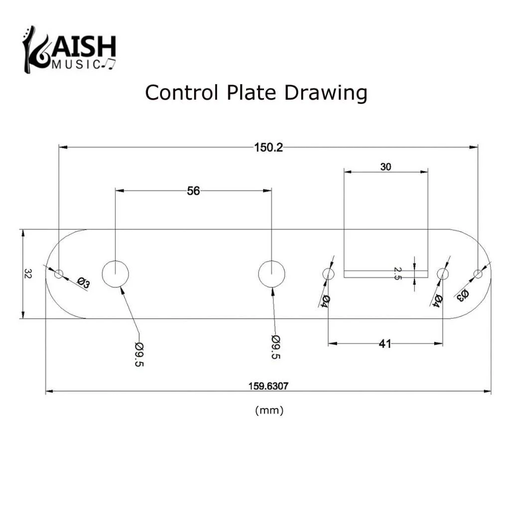 KAISH Metal Aluminum Anodized Tele Pickguard with Metal Control Plate and Screws for American/Mexican Telecaster Black - Image 3