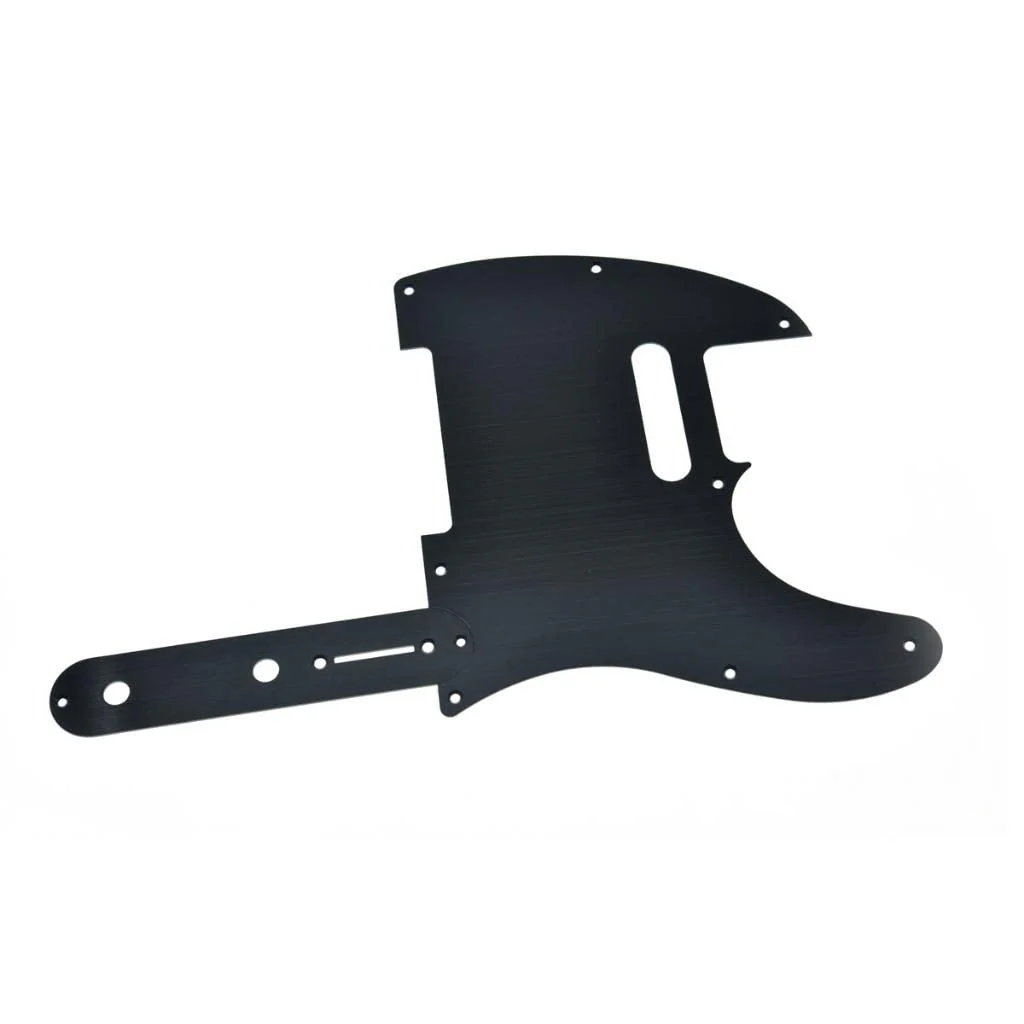 KAISH Metal Aluminum Anodized Tele Pickguard with Metal Control Plate and Screws for American/Mexican Telecaster Black - Image 5
