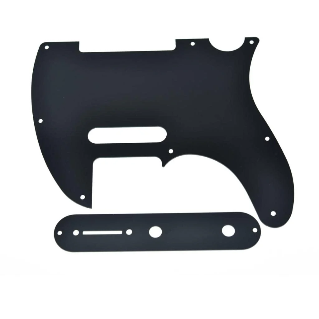 KAISH Metal Aluminum Anodized Tele Pickguard with Metal Control Plate and Screws for American/Mexican Telecaster Black - Image 6