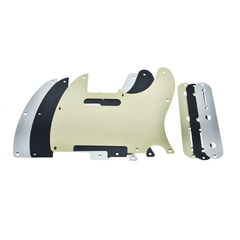 KAISH Metal Aluminum Anodized Tele Pickguard with Metal Control Plate and Screws for American/Mexican Telecaster Black - Image 7