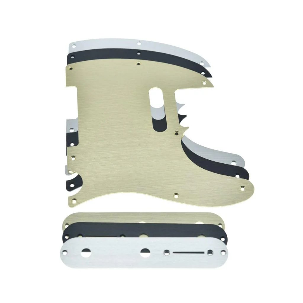 KAISH Metal Aluminum Anodized Tele Pickguard with Metal Control Plate and Screws for American/Mexican Telecaster Black - Image 8