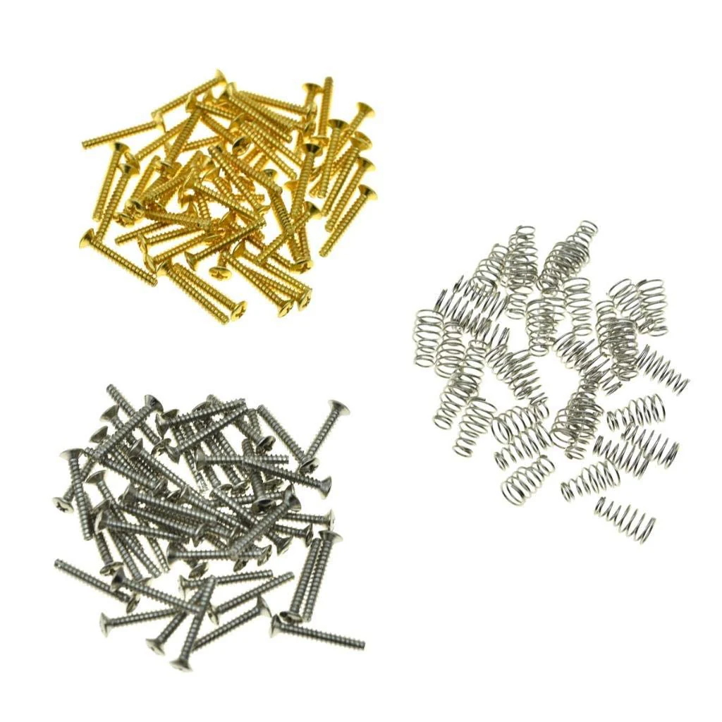 KAISH Pack of 50 Metric Thread M3 Single Coil Pickup Mounting Screws and Springs 3x21.5mm for ST Strat/Tele Nickel - Image 6