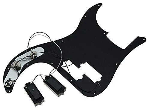 KAISH Pre-wired Bass Pick Guard Loaded P Bass Pickguard for Precision P Bass Black 3 Ply - Image 2