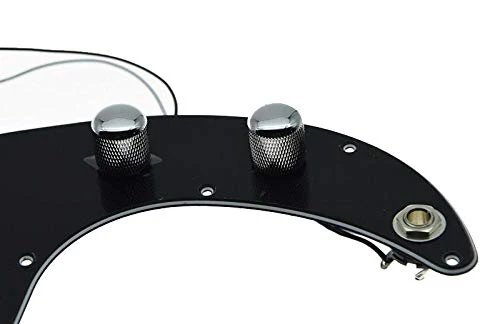 KAISH Pre-wired Bass Pick Guard Loaded P Bass Pickguard for Precision P Bass Black 3 Ply - Image 3