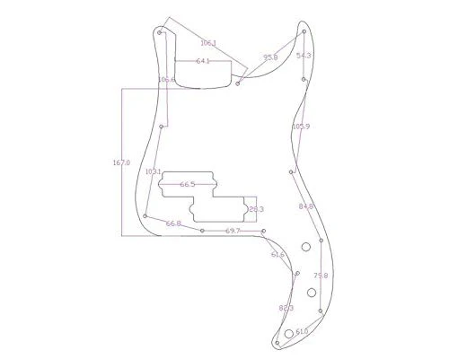 KAISH Pre-wired Bass Pick Guard Loaded P Bass Pickguard for Precision P Bass Black 3 Ply - Image 6