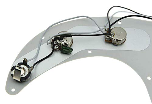 KAISH Pre-wired Bass Pick Guard Loaded P Bass Pickguard for Precision P Bass White 3 Ply - Image 4